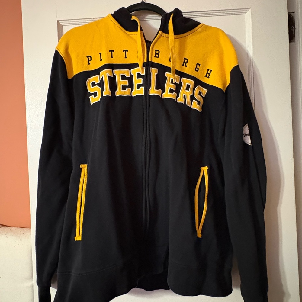 NFL Team Steelers Apparel Black and Yellow Hoodie